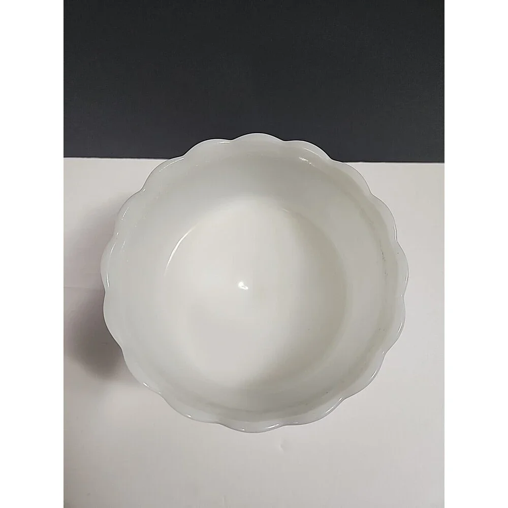 Vintage E.O. Brody Co. Milk Glass Pedestal Bowl M6000  CO USA 5.5
